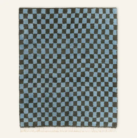 Tapis Beni Ouarain Tensift vert et bleu — tapis beni ouarain
