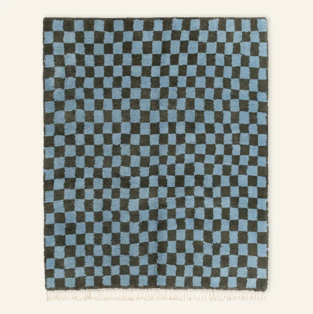 Tapis Beni Ouarain Tensift vert et bleu — tapis beni ouarain