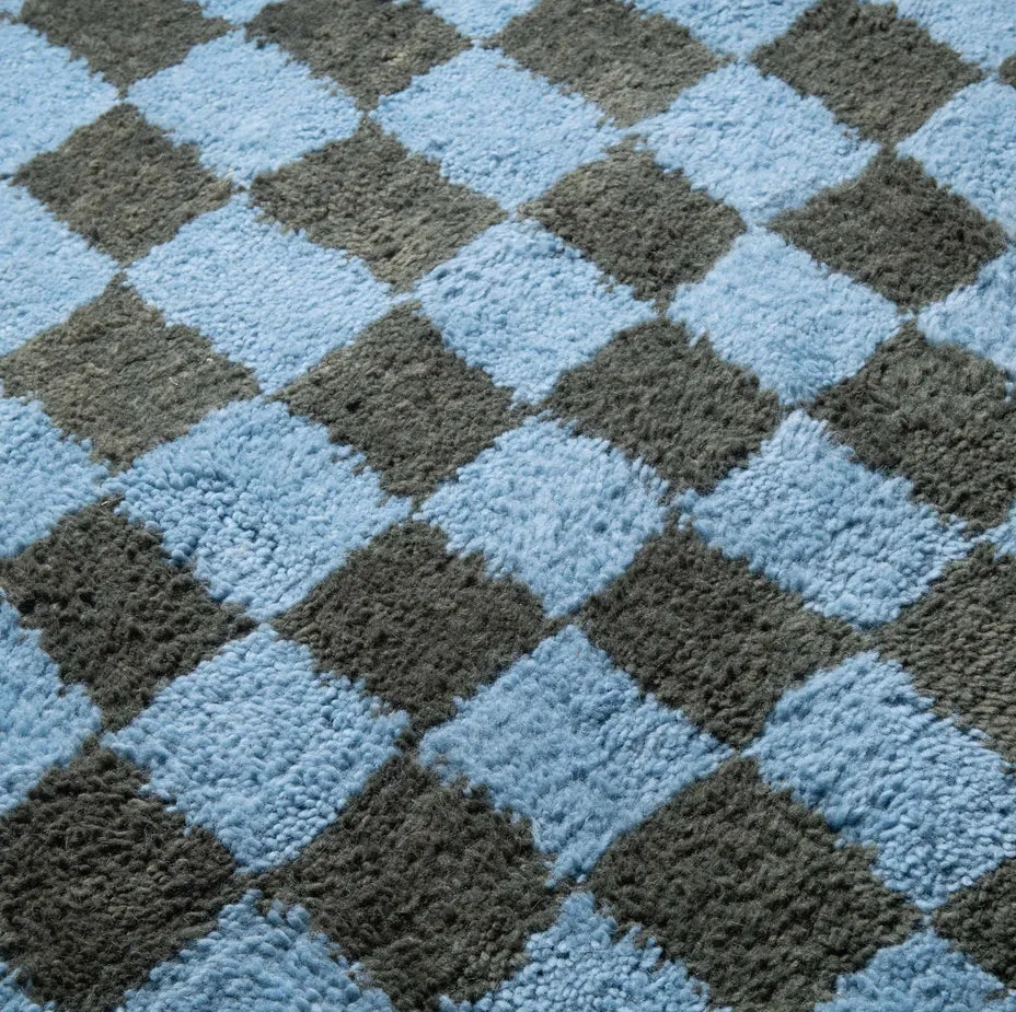 Tapis Beni Ouarain Tensift vert et bleu, vue 3 sur 7