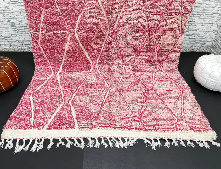 Tapis Beni Ouarain Thiya rose, vue 3 sur 4