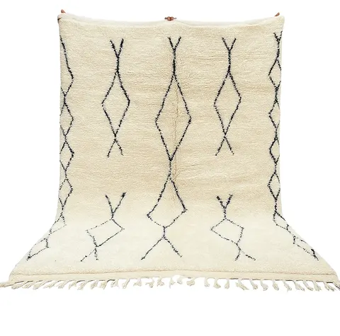 Tapis Beni Ouarain Tichka crème — tapis beni ouarain