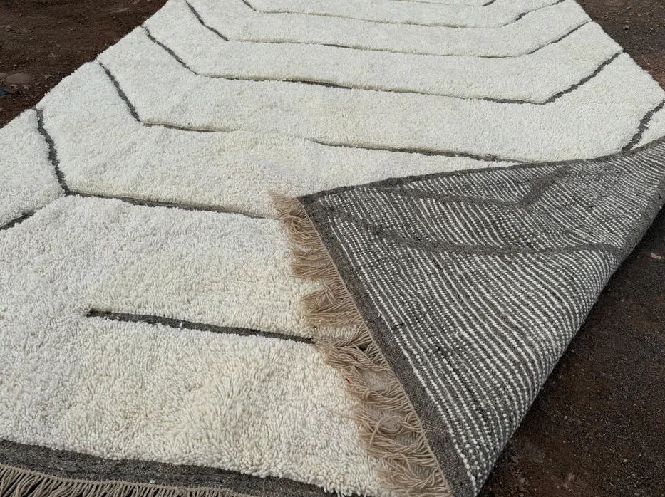 Tapis Beni Ouarain Tidirhine blanc, vue 3 sur 7