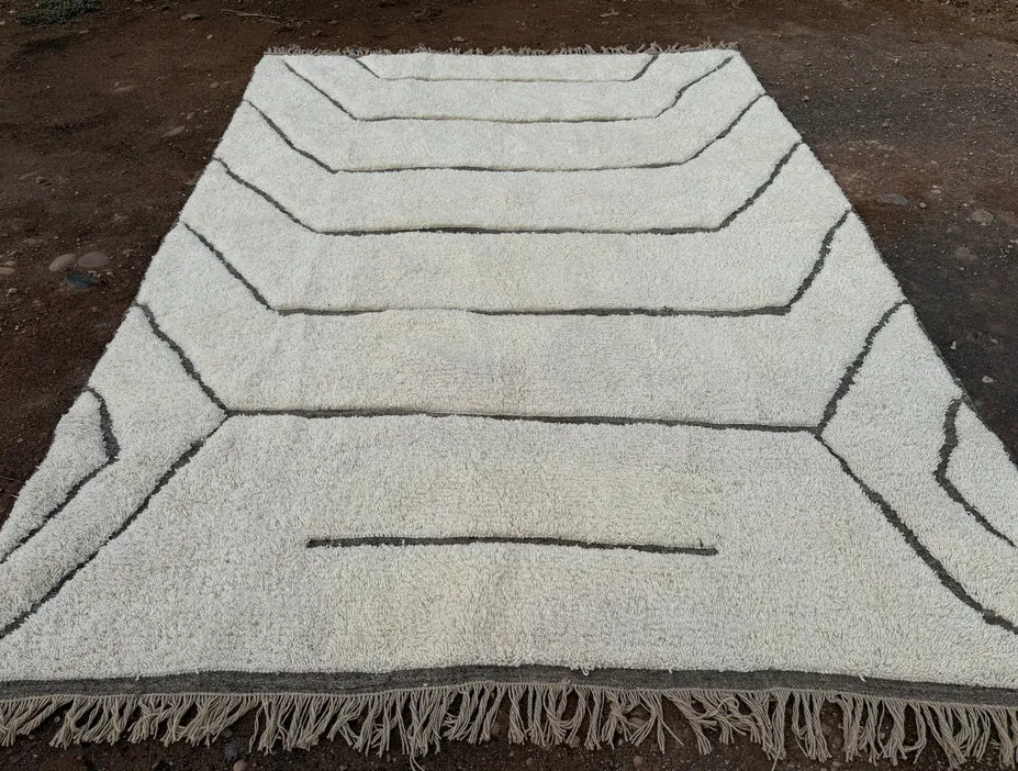 Tapis Beni Ouarain Tidirhine blanc, vue 7 sur 7