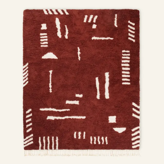 Tapis Beni Ouarain Tiflet rouge — tapis beni ouarain