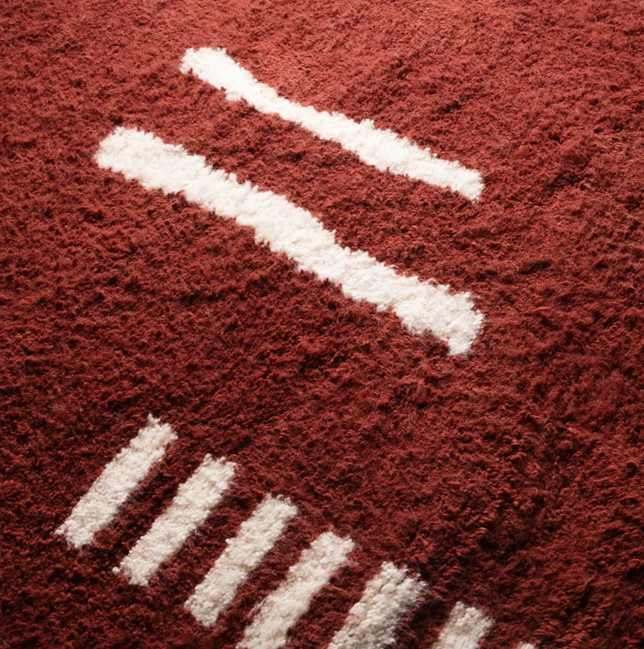 Tapis Beni Ouarain Tiflet rouge, vue 4 sur 7