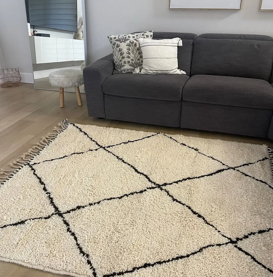 Tapis Beni Ouarain Timahdite crème, vue 3 sur 3