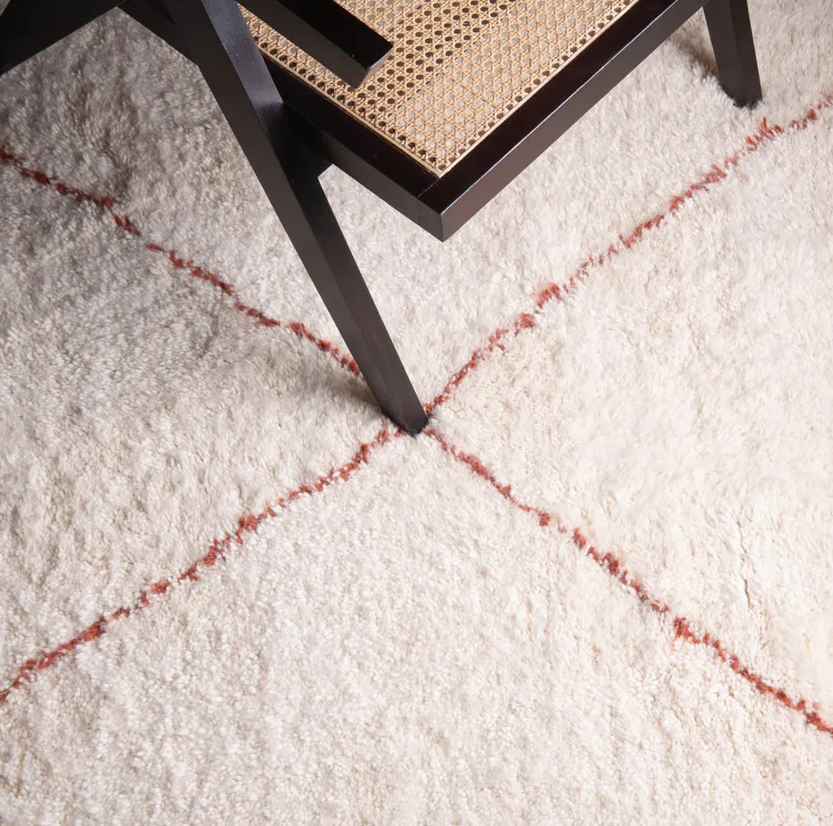Tapis Beni Ouarain Tirhza terracotta, vue 7 sur 7