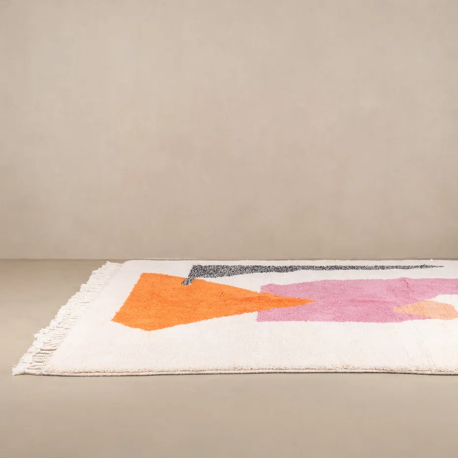 Tapis Beni Ouarain Tissint beige et blanc, vue 7 sur 7