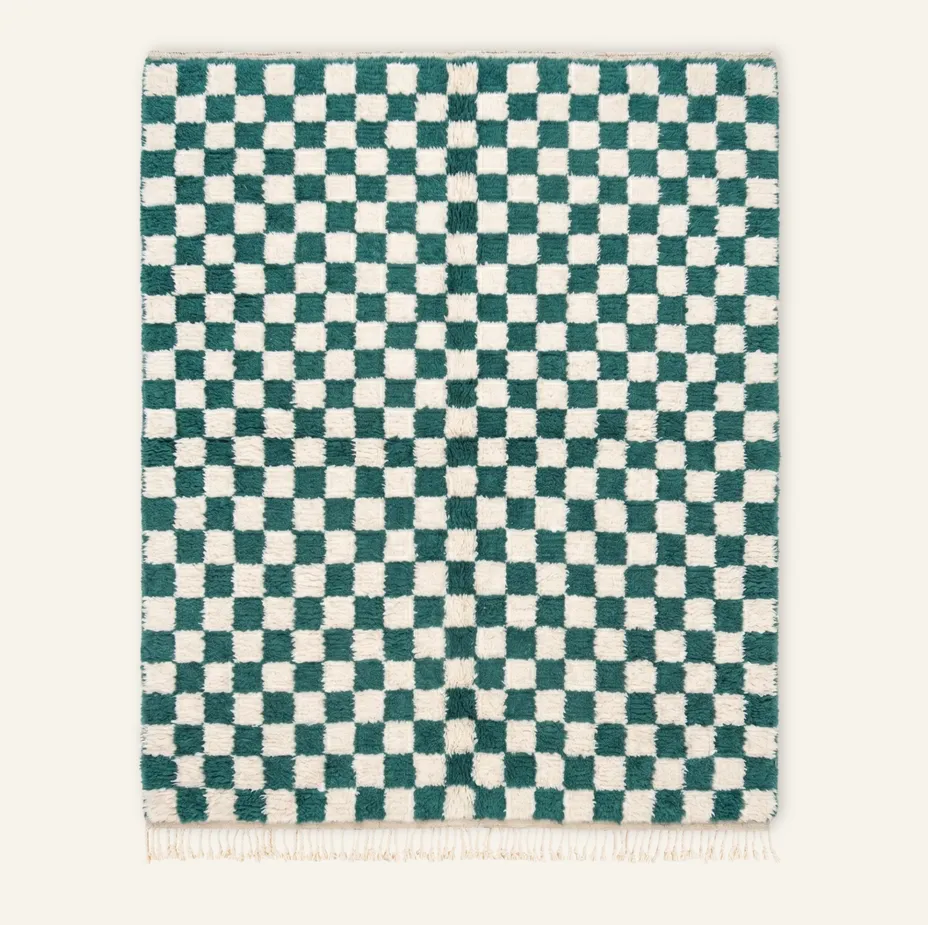 Tapis Beni Ouarain Tounfite bleu — tapis beni ouarain tissé à la main