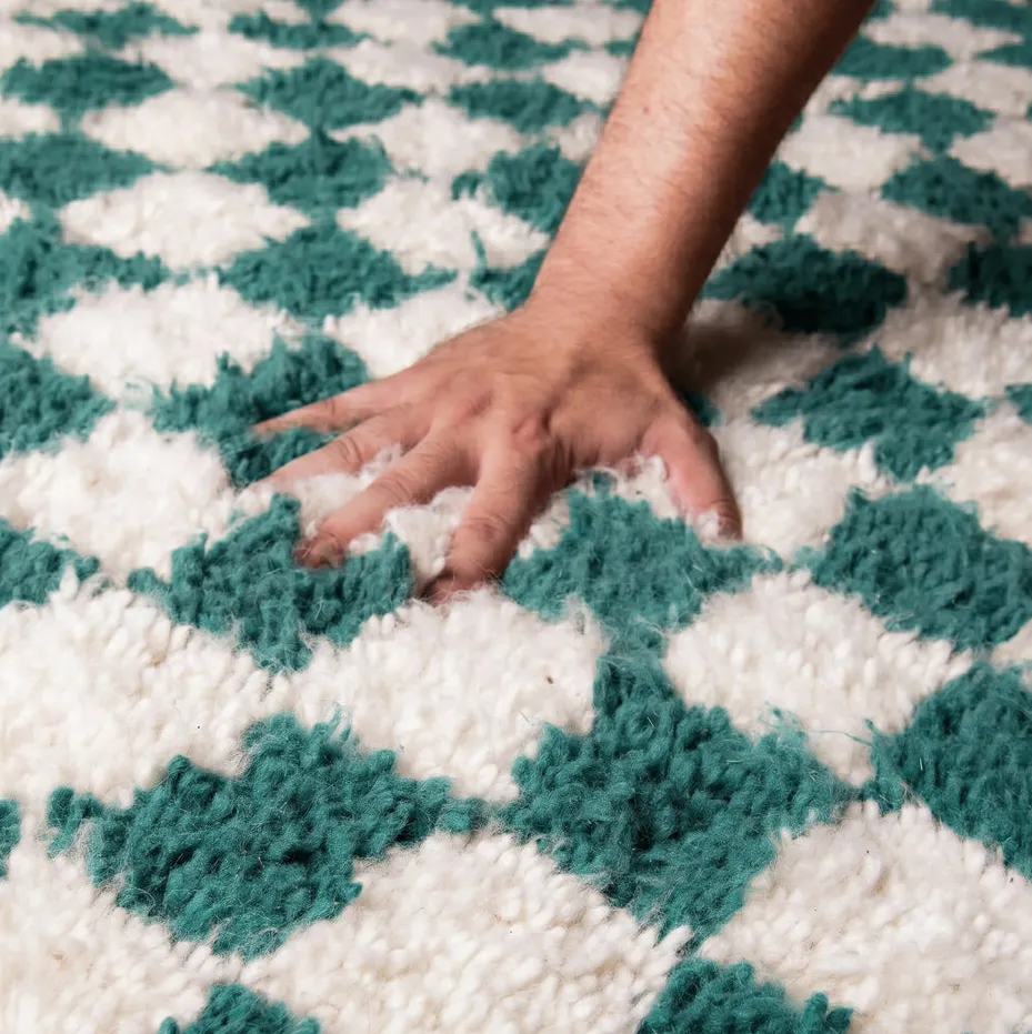 Tapis Beni Ouarain Tounfite bleu, vue 5 sur 7