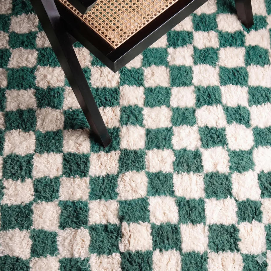 Tapis Beni Ouarain Tounfite bleu, vue 6 sur 7