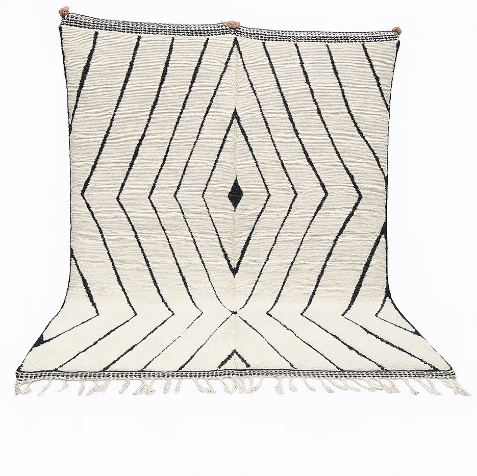 Tapis Beni Ouarain Zegga à losanges — tapis beni ouarain tissé à la main
