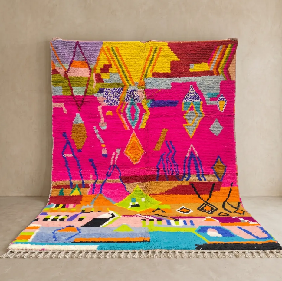 Tapis berbère Aglou au dessin abstrait — tapis berbères contemporains tissé à la main