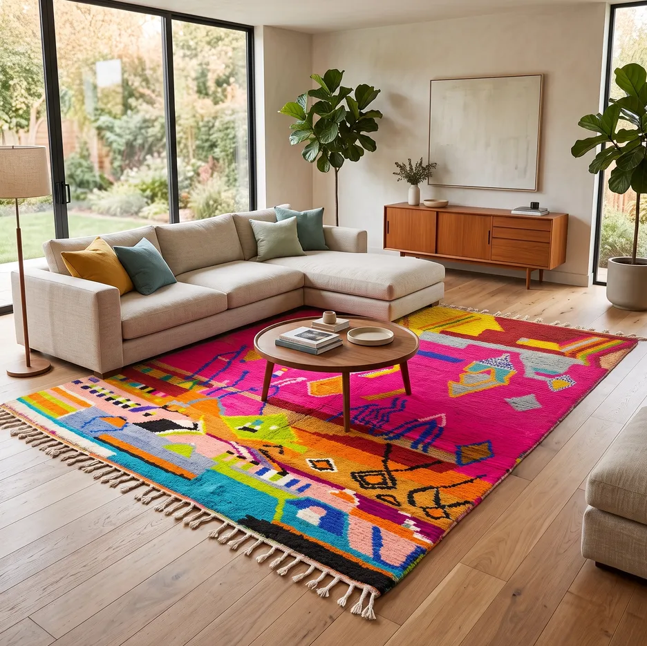 Tapis berbère Aglou au dessin abstrait, vue 4 sur 4
