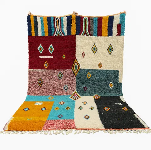 Tapis berbère Aksel multicolore aux motifs géométriques — tapis berbères contemporains