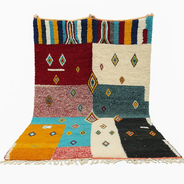 Tapis berbère Aksel multicolore aux motifs géométriques — tapis berbères contemporains