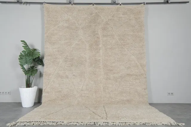 Tapis berbère Aksoual beige — tapis berbères contemporains