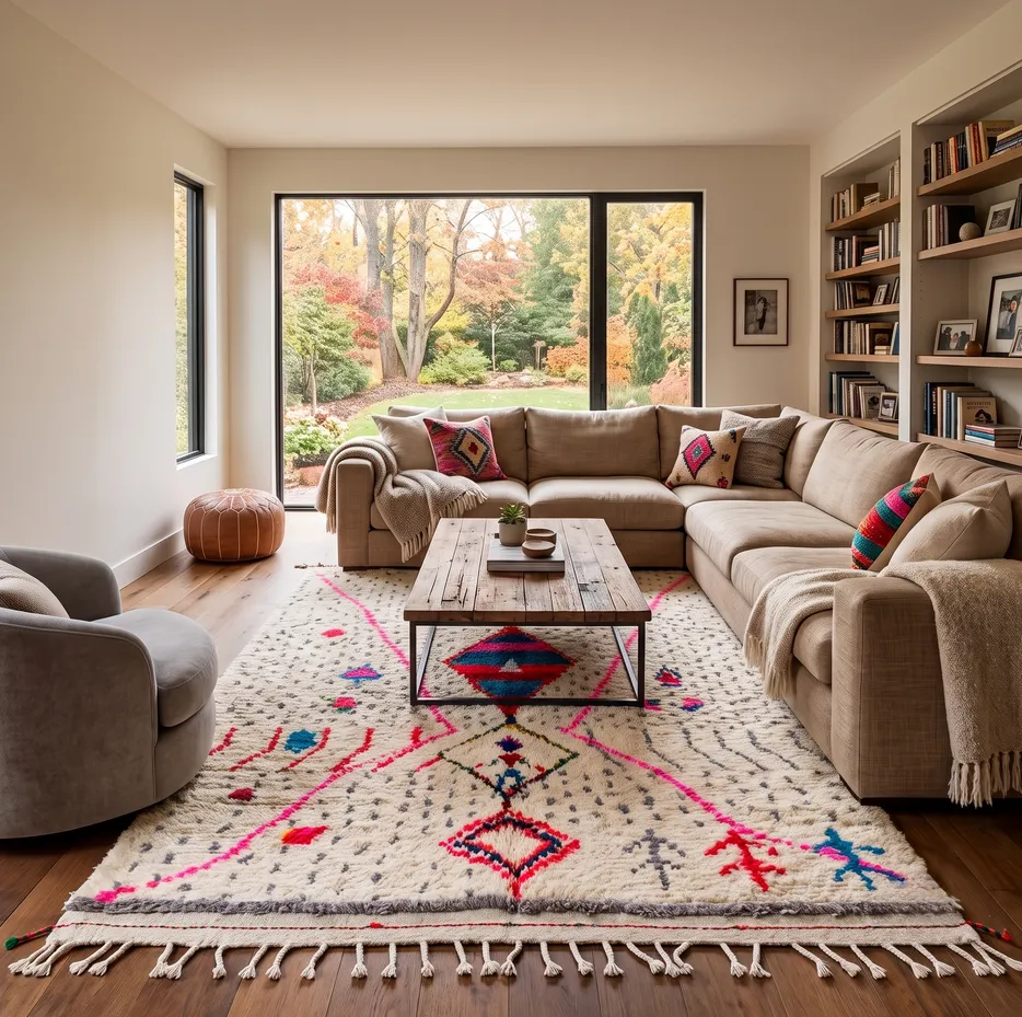 Tapis berbère Anergui aux motifs berbères, vue 4 sur 4