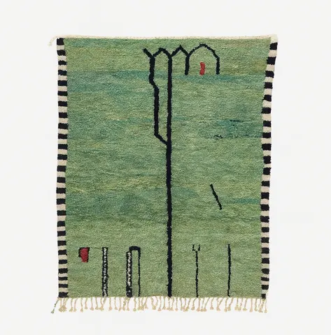 Tapis berbère Aoua vert — tapis berbères contemporains
