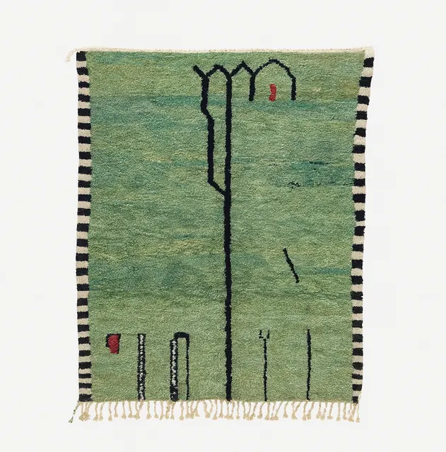 Tapis berbère Aoua vert — tapis berbères contemporains