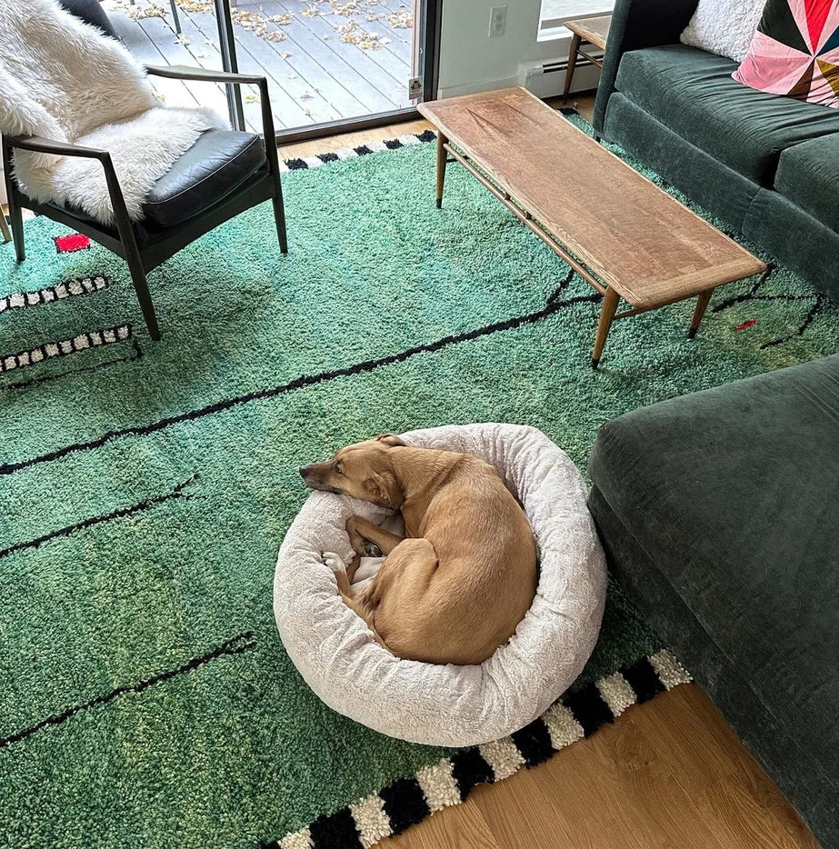 Tapis berbère Aoua vert, vue 4 sur 4