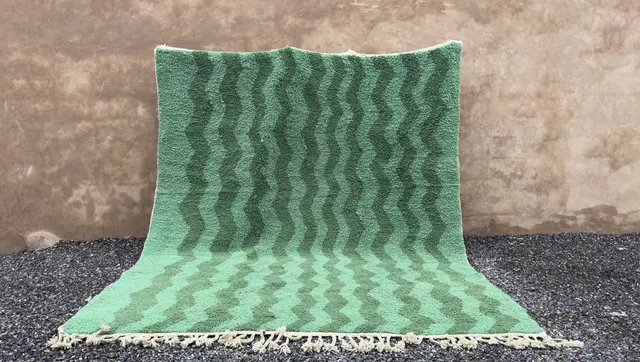 Tapis berbère Asafu vert — tapis berbères contemporains