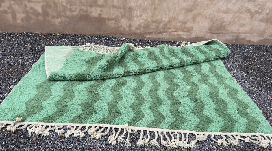 Tapis berbère Asafu vert, vue 6 sur 7