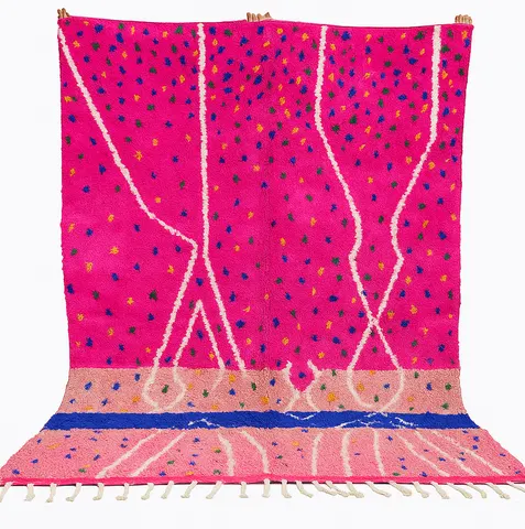 Tapis berbère Asif rose et multicolore — tapis berbères contemporains