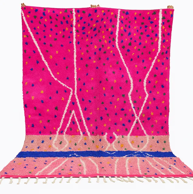 Tapis berbère Asif rose et multicolore — tapis berbères contemporains