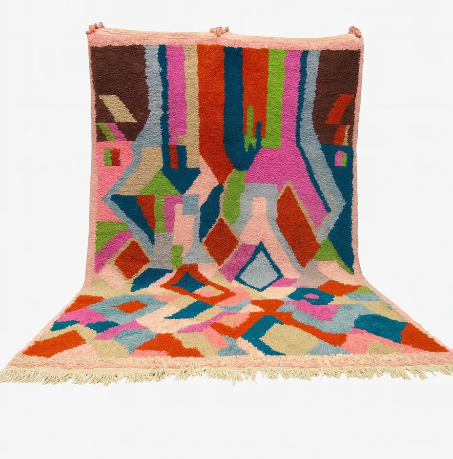 Tapis berbère Asni multicolore — tapis berbères contemporains tissé à la main