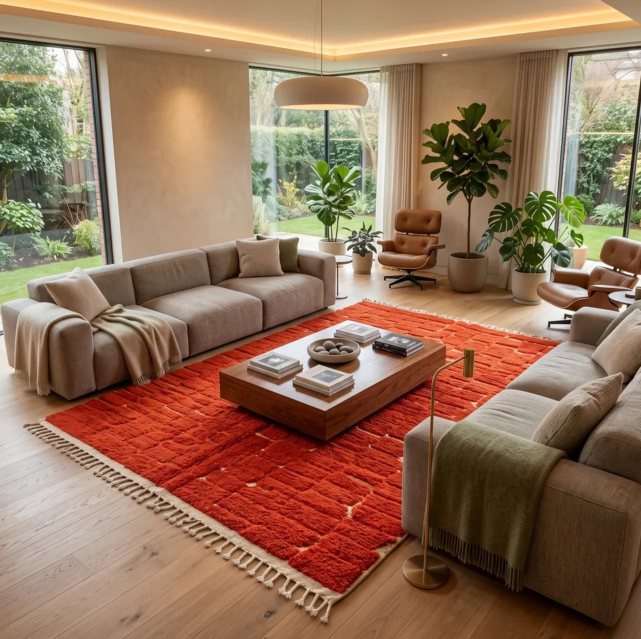 Tapis berbère Boulemane rouge, vue 3 sur 4