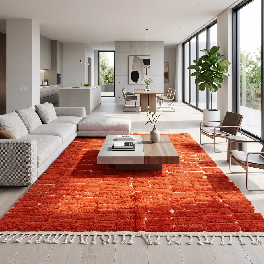 Tapis berbère Boulemane rouge, vue 4 sur 4