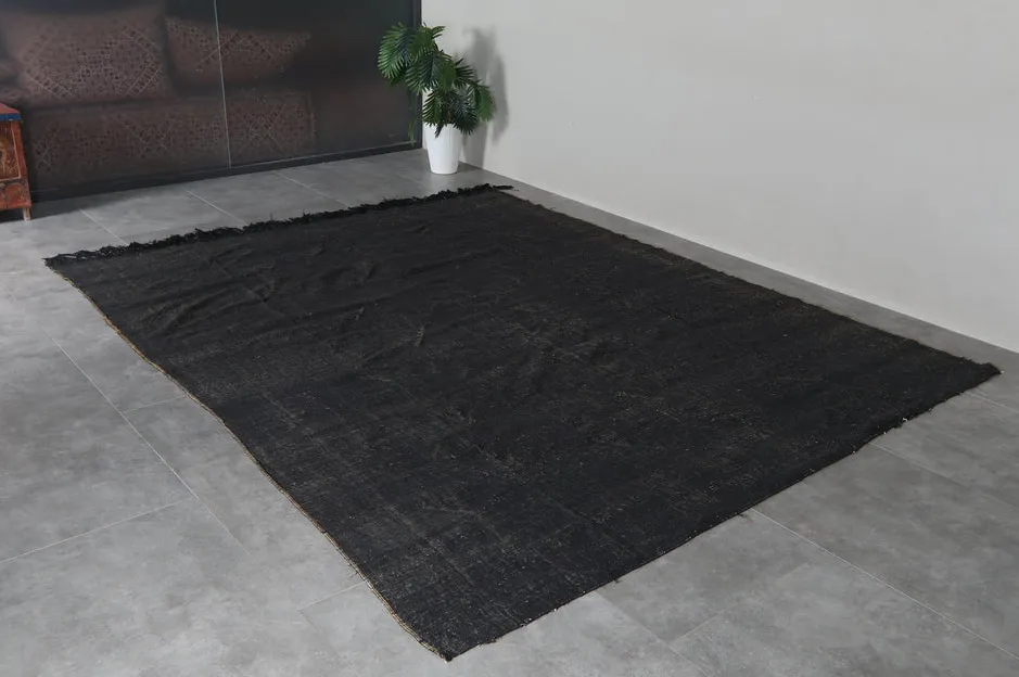 Tapis berbère Chefchaouen noir, vue 6 sur 7