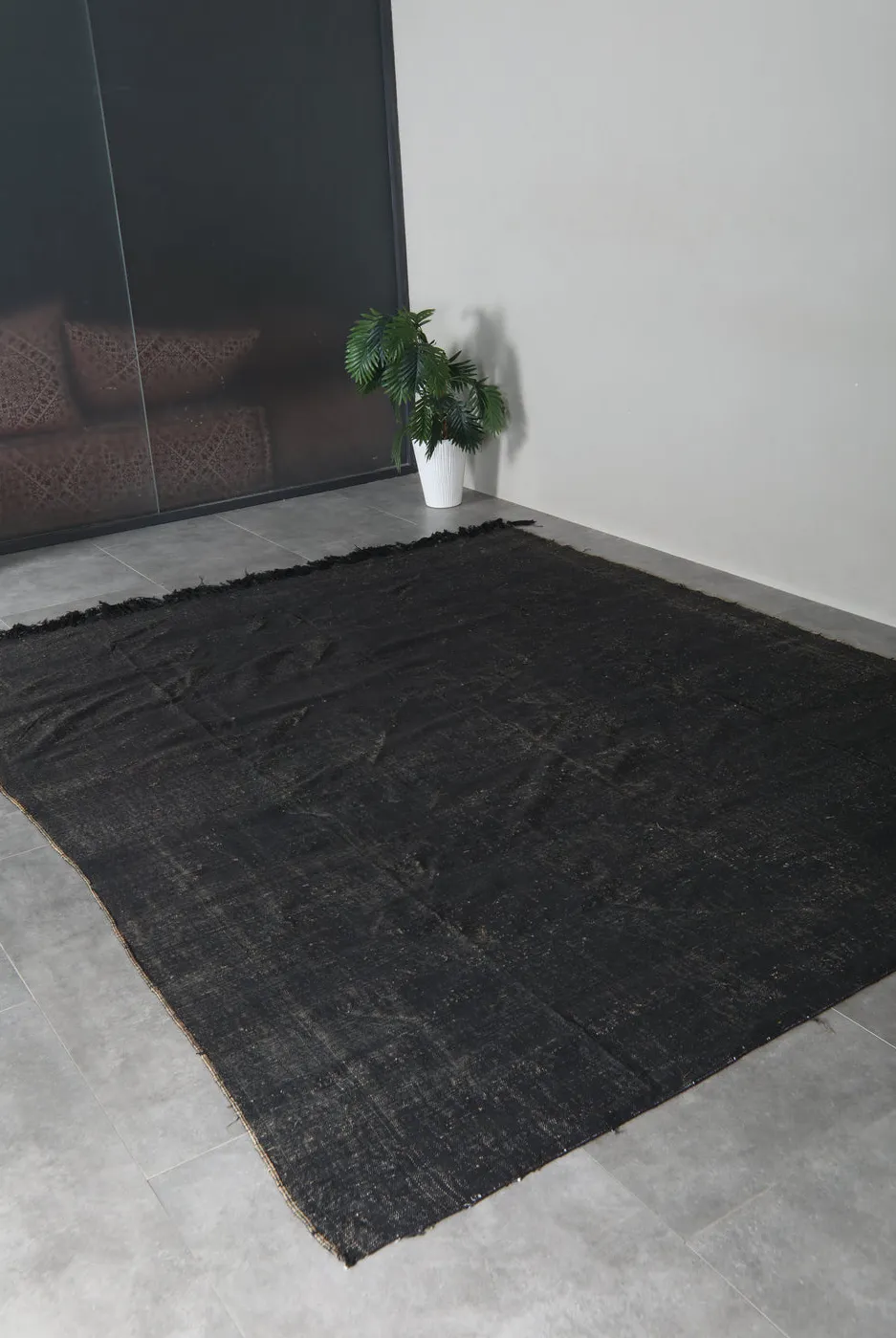 Tapis berbère Chefchaouen noir, vue 7 sur 7