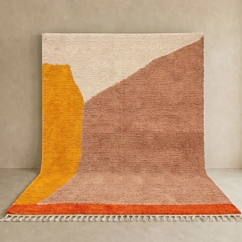 Tapis berbère Dayet uni — tapis berbères contemporains tissé à la main