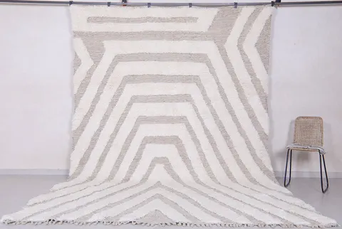 Tapis berbère Gaya crème et beige aux motifs géométriques — tapis berbères contemporains