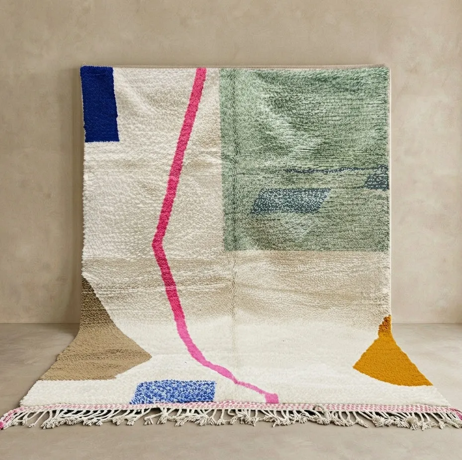 Tapis berbère Ghilas au dessin abstrait — tapis berbères contemporains tissé à la main