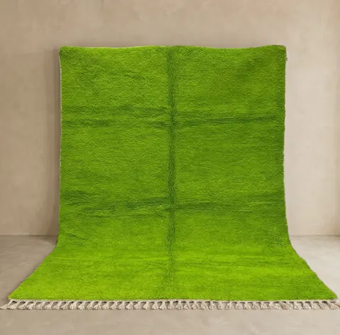 Tapis berbère Guelmim vert uni — tapis berbères contemporains