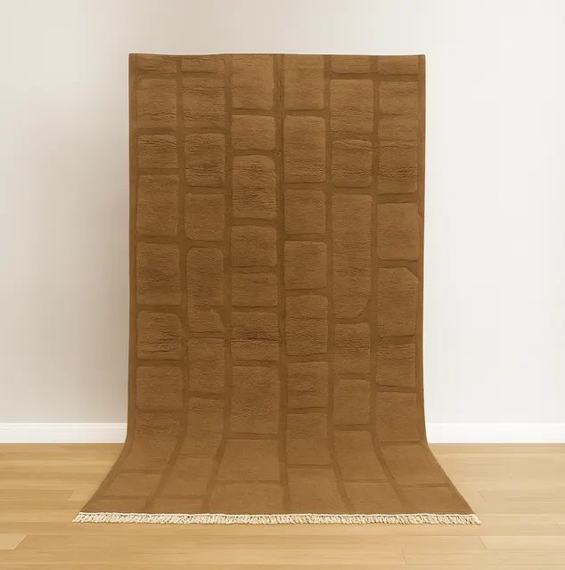 Tapis berbère Guercif marron — tapis berbères contemporains