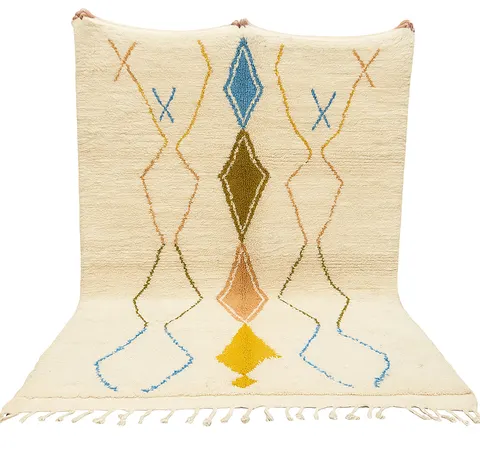 Tapis berbère Guir multicolore à losanges — tapis berbères contemporains