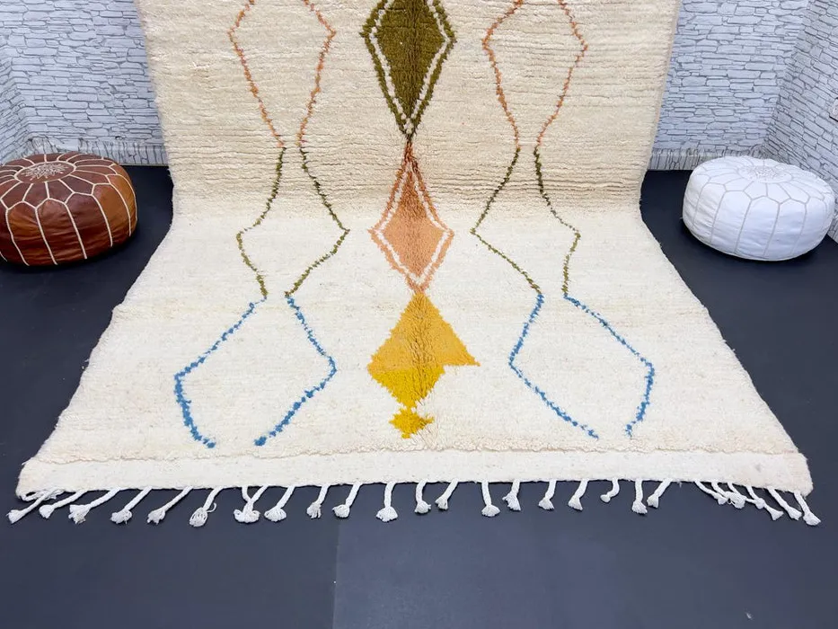 Tapis berbère Guir multicolore à losanges, vue 3 sur 4