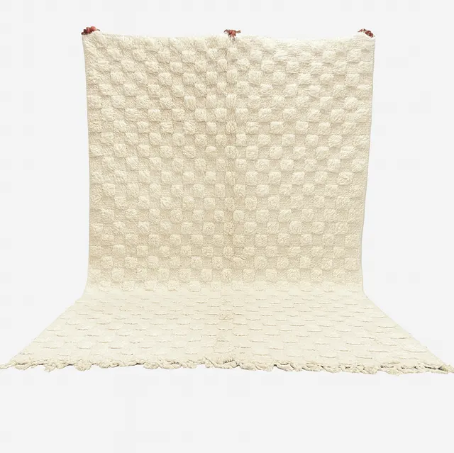 Tapis berbère Ifrane blanc — tapis berbères contemporains
