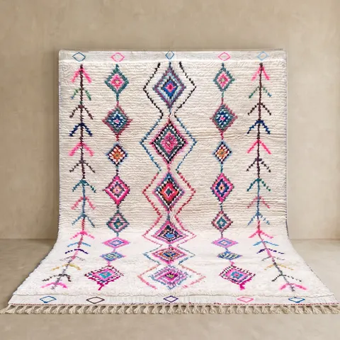 Tapis berbère Imouzzer multicolore aux motifs berbères — tapis berbères contemporains