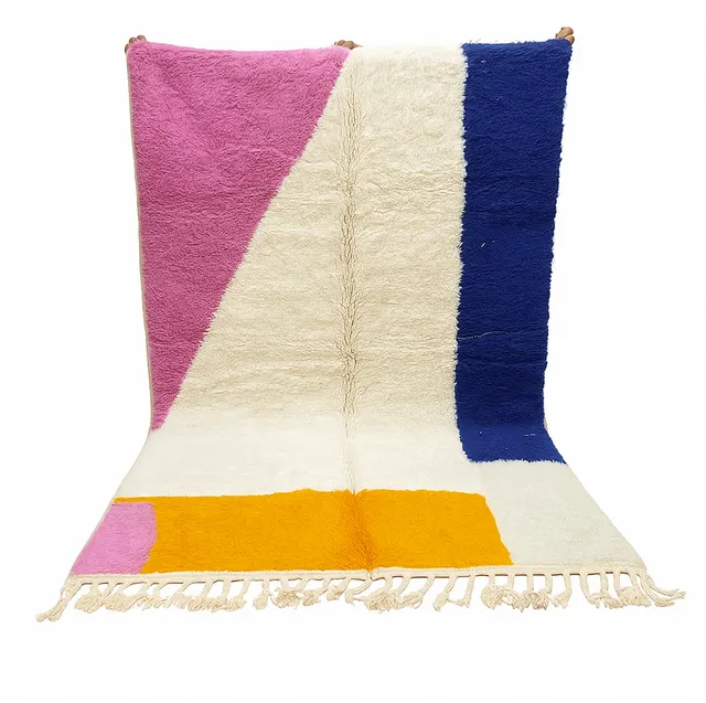 Tapis berbère Imsouane multicolore au dessin abstrait — tapis berbères contemporains