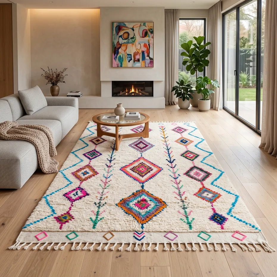 Tapis berbère Itzer multicolore, vue 3 sur 4
