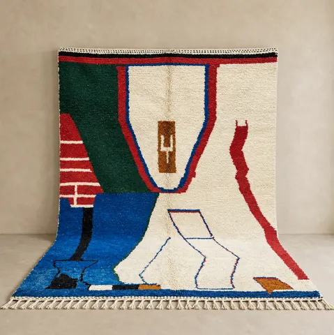 Tapis berbère Ksiba au dessin abstrait — tapis berbères contemporains