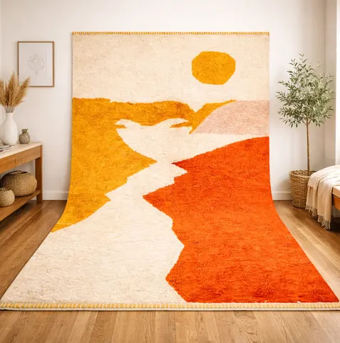 Tapis berbère Lakhdar terracotta — tapis berbères contemporains