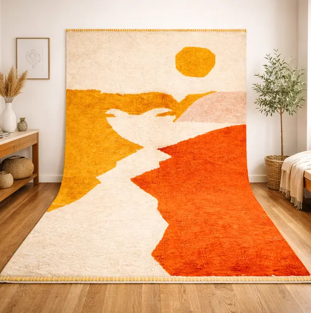 Tapis berbère Lakhdar terracotta — tapis berbères contemporains