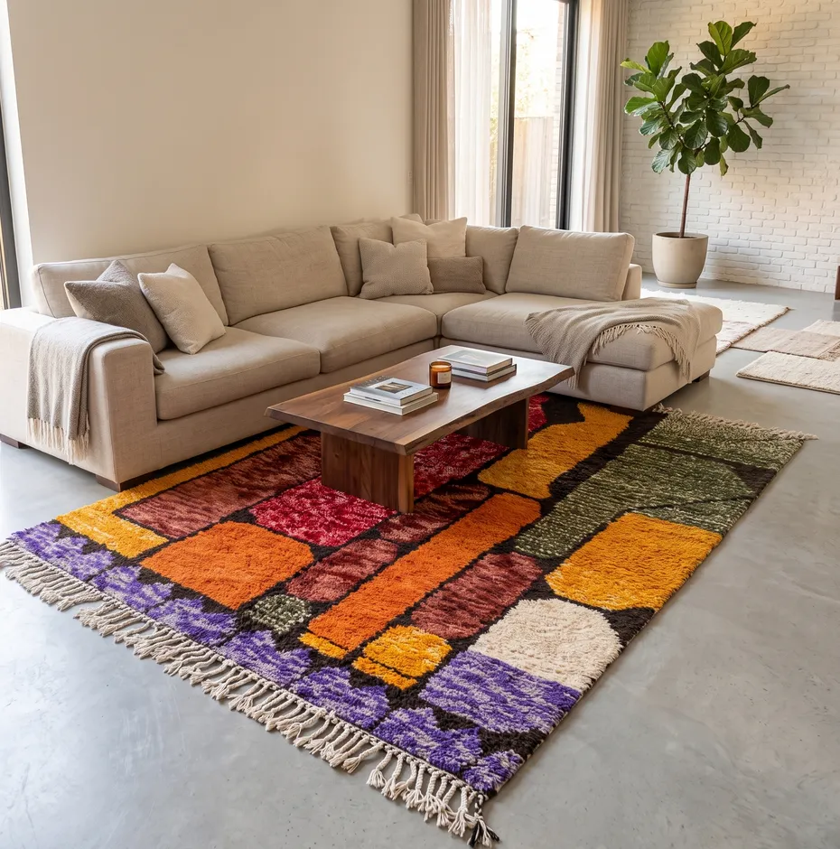 Tapis berbère Larache au dessin abstrait, vue 4 sur 4