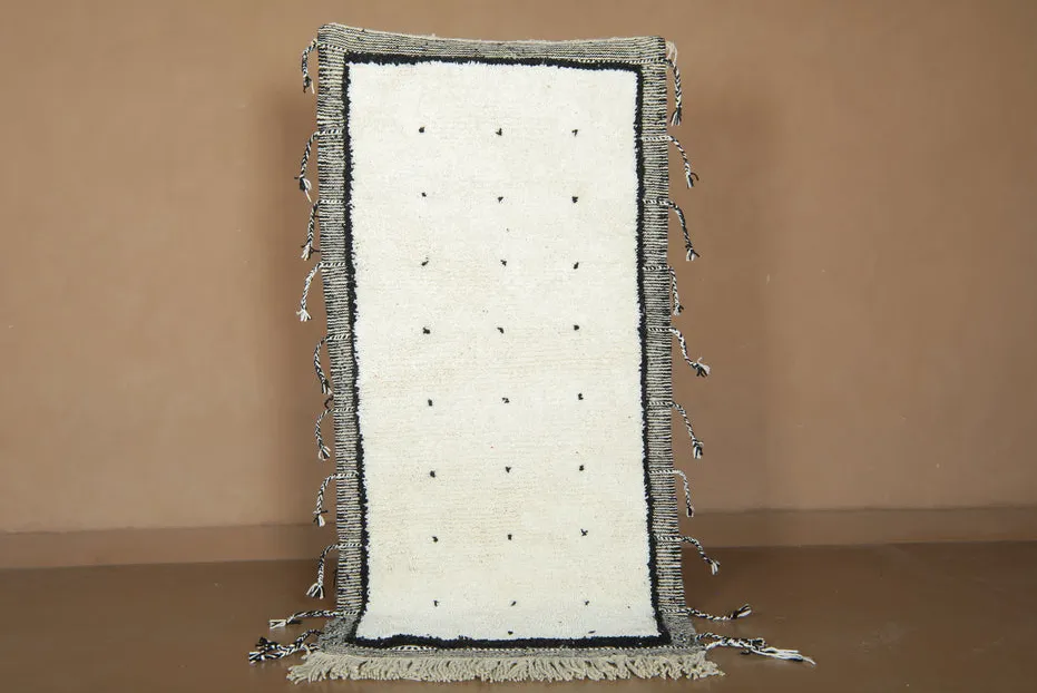 Tapis berbère Massa crème et noir — tapis berbères contemporains tissé à la main
